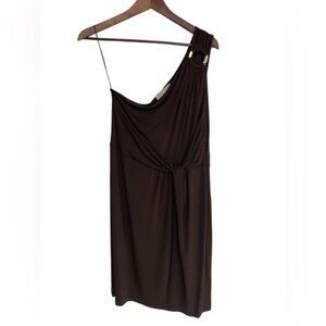 Michael Michael Kors Womens One-Shoulder Brown Dress Size 8 Stretch Fabric